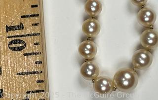 Knotted Pearl with 830 Sterling Silver Clasp Marked JKC