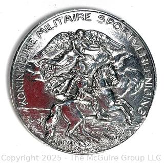 1929 Dutch Equestrian .833 Silver Medal in Dressage 1st Place. "Bobbie". 50mm 46 grams