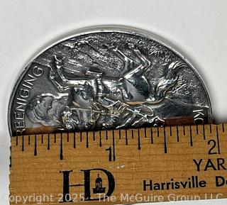 1929 Dutch Equestrian .833 Silver Medal in Dressage 1st Place. "Bobbie". 50mm 46 grams