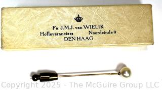 14KT Yellow Gold with Pearl Stick Pin in Original Box