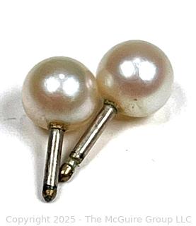 Pair of Pearl Earrings with Posts