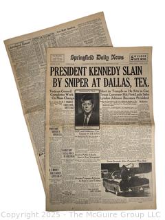 Springfield Daily News Newspaper of President Kennedy’s Assassination in 1963