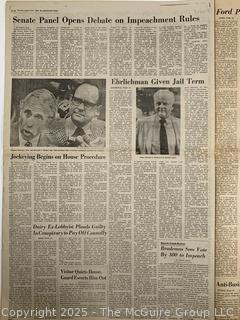 The Washington Post Newspaper from August 1, 1974 Featuring Ehrlichman's Sentencing and Anti-Busing Bill.