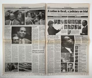 The Washington Times Newspaper from October 4, 1995 featuring OJ Simpson's acquittal 