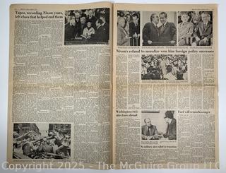 The Sun Newspaper from August 9 1974 featuring President Nixon Resigning