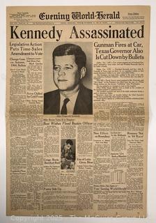 Four (4) Evening World-Herald/Sunday World-Herald Newspapers about President Kennedy’s Assassination and other related events in 1963