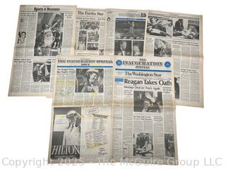 The Washington Star and The Fairfax Star Newspapers featuring Reagan’s Presidential Inauguration and more