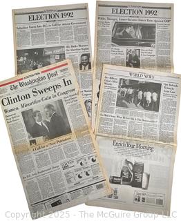 The Washington Post Newspapers reporting on Clinton’s Election Victory in 1992 as well as articles about Homosexuality in China in late 20th century