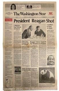 The Washington Star Newspaper Reporting on Shooting of President Reagan in 1981