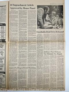 The Washington Post Newspaper from July 30, 1974 Featuring Key Events Related to the Watergate Scandal