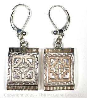 Pair of Cast Sterling Silver Dangle Earrings