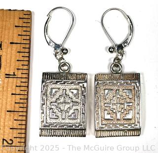 Pair of Cast Sterling Silver Dangle Earrings