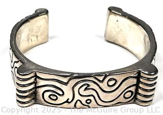 Modernist Sterling Silver Cuff Bracelet 