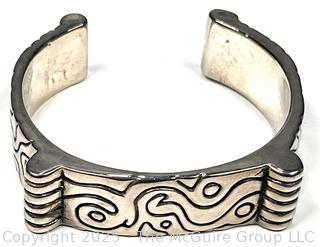 Modernist Sterling Silver Cuff Bracelet 