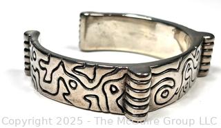 Modernist Sterling Silver Cuff Bracelet 