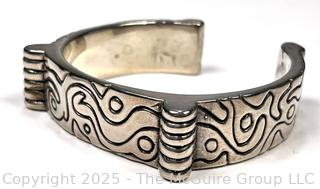 Modernist Sterling Silver Cuff Bracelet 