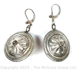 Sterling Silver Disk Dangle Earrings