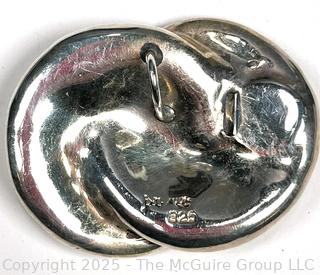 Sterling Silver Modernist Brooch Stamped Bat Ami 