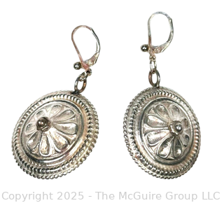 Sterling Silver Disk Dangle Earrings