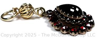 Bohemian Garnet Ring  Pendant with 14KT Yellow Gold Findings. 