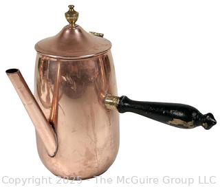 Copper Chocolate Pot with Wooden Handle