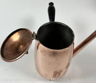 Copper Chocolate Pot with Wooden Handle