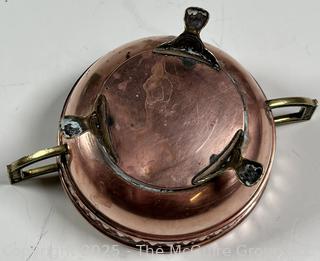 Copper and Brass Footed Serving Bowl