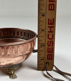 Copper and Brass Footed Serving Bowl