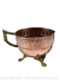 Copper Footed Serving Bowl with Handle