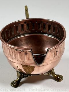 Copper Footed Serving Bowl with Handle