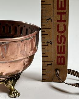 Copper Footed Serving Bowl with Handle