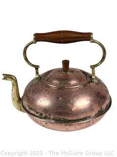 Bongusto Copper Tea Kettle. Made in Italy with Wood Handle