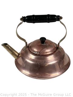 Copper Tea Kettle with Wood Handle