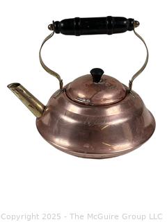 Copper Tea Kettle with Wood Handle