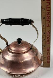 Copper Tea Kettle with Wood Handle