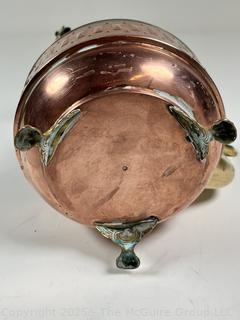 Copper Footed Tea Kettle With Wood Handle