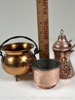 Three (3) Pieces of Hammered Copper Cookware