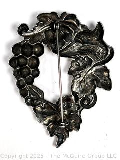 Sterling Silver Aesop's Fable The Fox And The Grapes Brooch