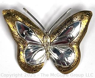 Sterling Silver Butter Fly Brooch Signed by Artisan Courtney Peterson