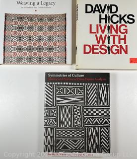 Three (3) Books Including Weaving a Legacy, Living With Design, and Symmetries of Culture.