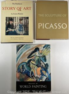 Three (3) Coffee Table Art Books Including The Sculpture of Picasso, The Pantheon Story of Art and Treasury of World Painting 