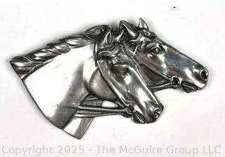  Elias American Sterling Pewter 1991 Horse Head Brooch. 