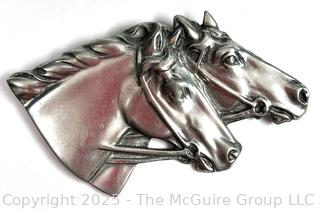  Elias American Sterling Pewter 1991 Horse Head Brooch. 