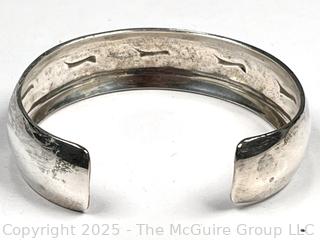 Sterling Silver Running Horses Cuff Bracelet by Navajo Artist B. Webb