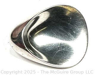 George Jensen Mondernist Nana Jorgen Ditzel Sterling Silver Oyster Shell Brooch 328