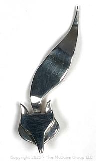 Mexican Sterling Silver Modernist Fox Brooch