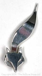 Mexican Sterling Silver Modernist Fox Brooch