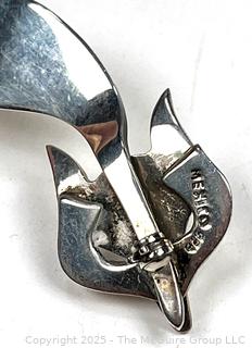 Mexican Sterling Silver Modernist Fox Brooch