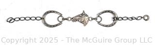 Sterling Silver Equestrian Horse Shoe Link Bracelet