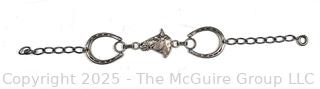 Sterling Silver Equestrian Horse Shoe Link Bracelet